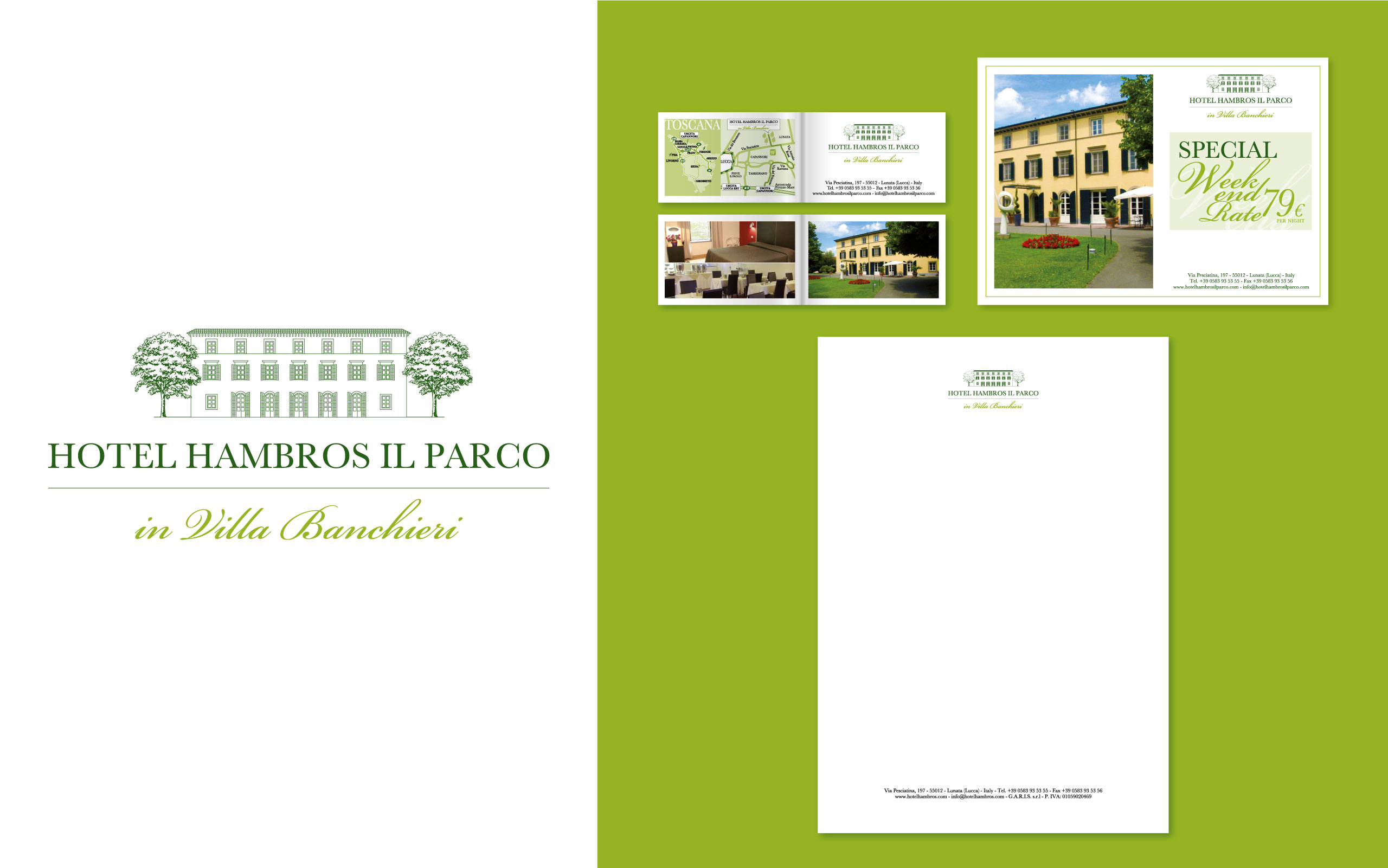 Immagine coordinata hotel ambros logo folder